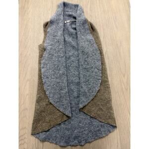 Moth Anthropologie Open Front Wool Blend Vest Gray Brown XS/S